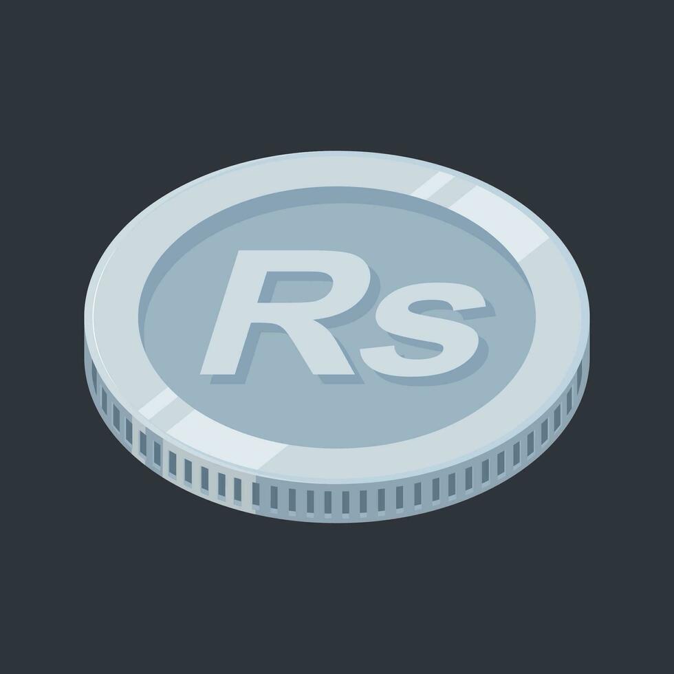 Rupee Pakistan Coin Silver PKR Money Tin Vector