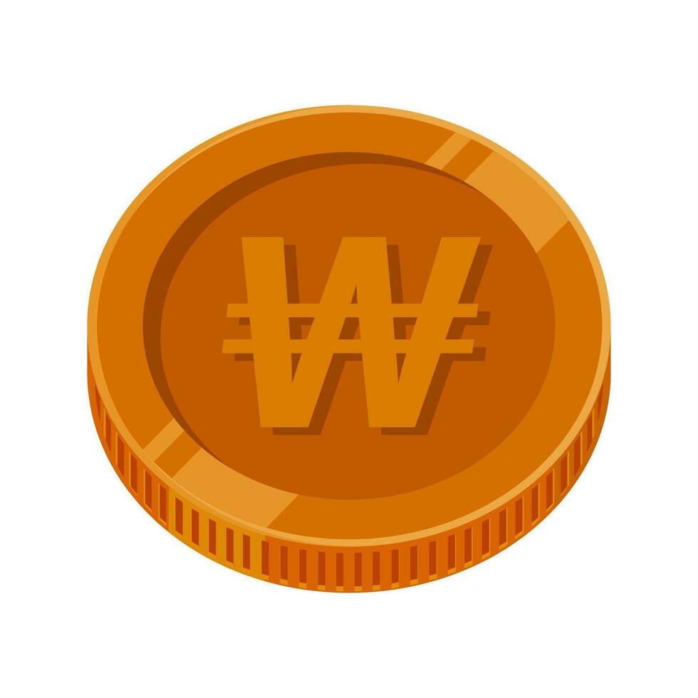 Won Coin Bronze Korean Money Copper Vector