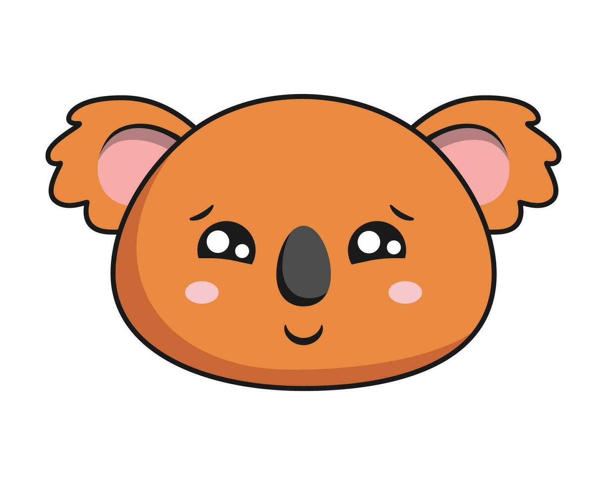 Koala Shy Face Brown Koala Stiker Kawaii Isolated vector