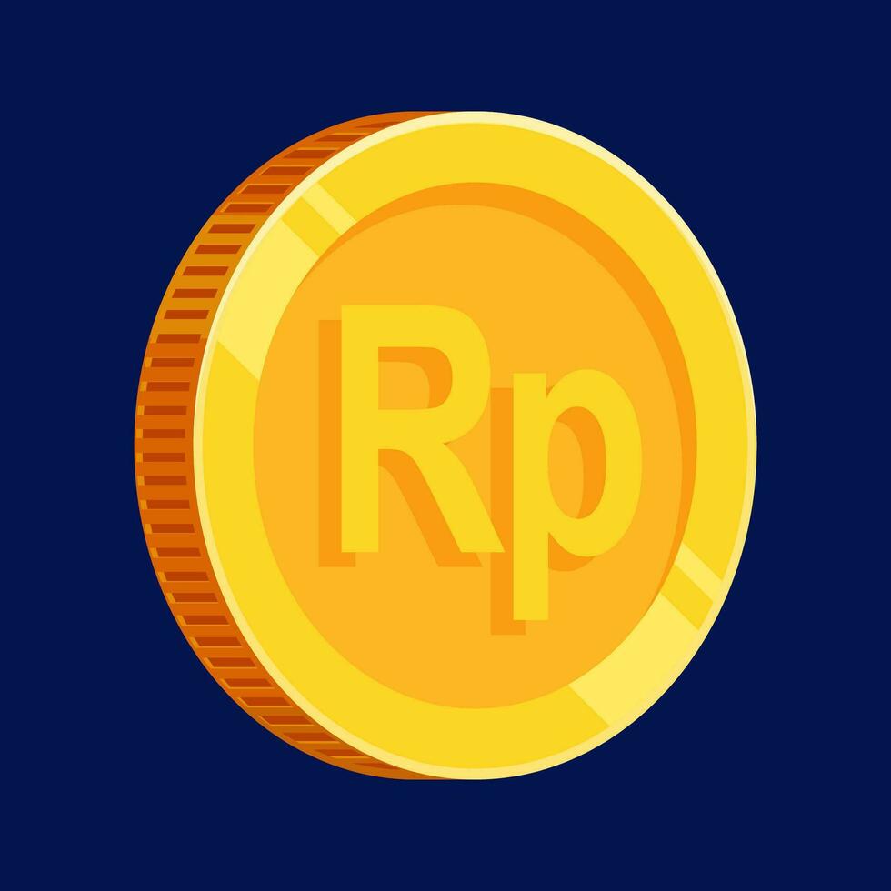 Rupiah Gold Coin IDR Indonesian Money Vector