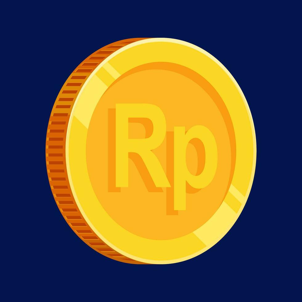 rupia oro moneda idr indonesio dinero vector