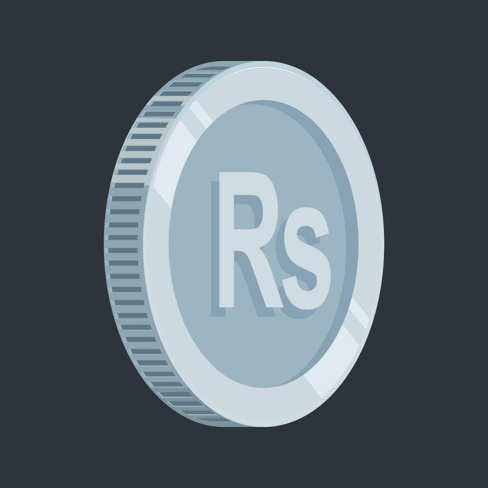 Pakistani Rupee Silver Coin Money Tin Vector