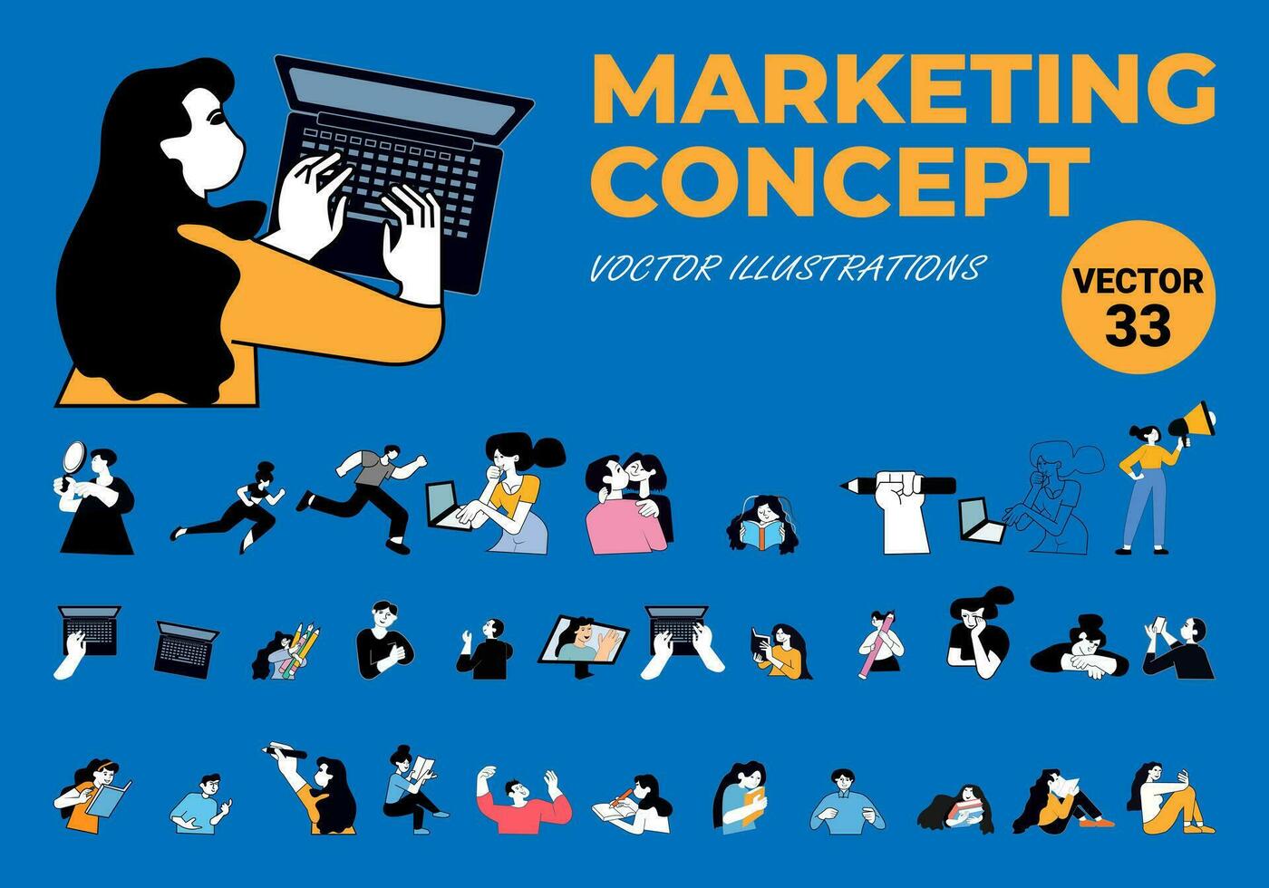 Digital Business set vector