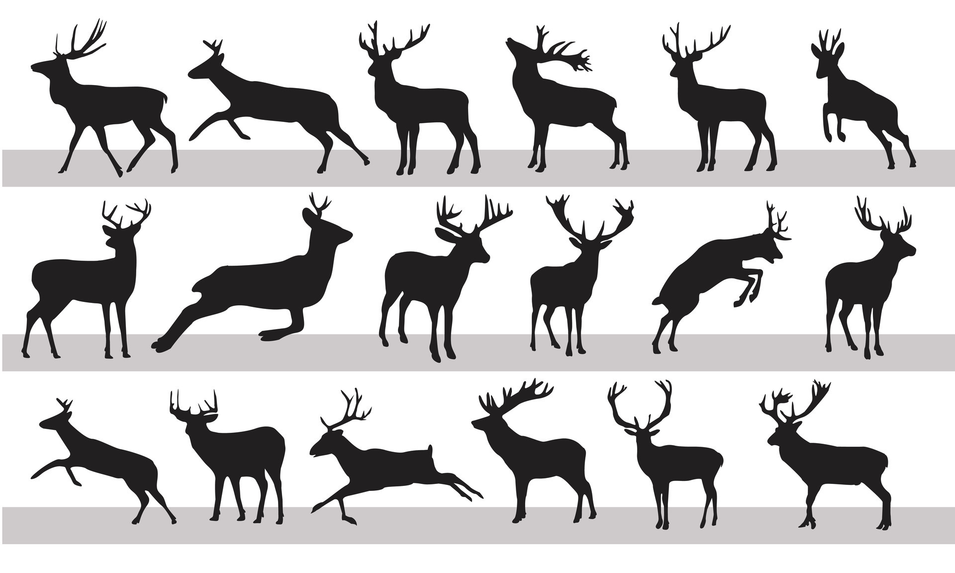 WebDeer Silhouette Vector Set Deer Silhouette Hunting Silhouettes Pack Webdeer Silhouette Set Deer Silhouette Hunting Silhouettes Pack Deer Set Vector