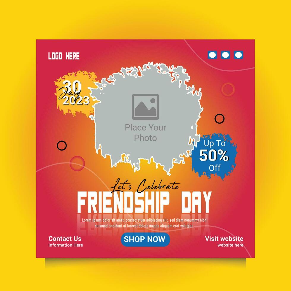 Friendship day celebration post, Friendship day Social Media Post, friendship day instagram posts collection vector