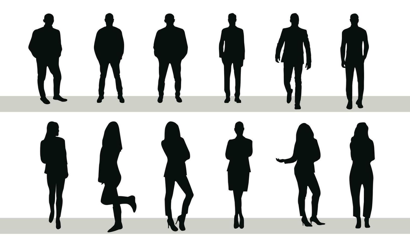 Webpeople silhouettes, man and woman silhouettes, business people silhouettes vector