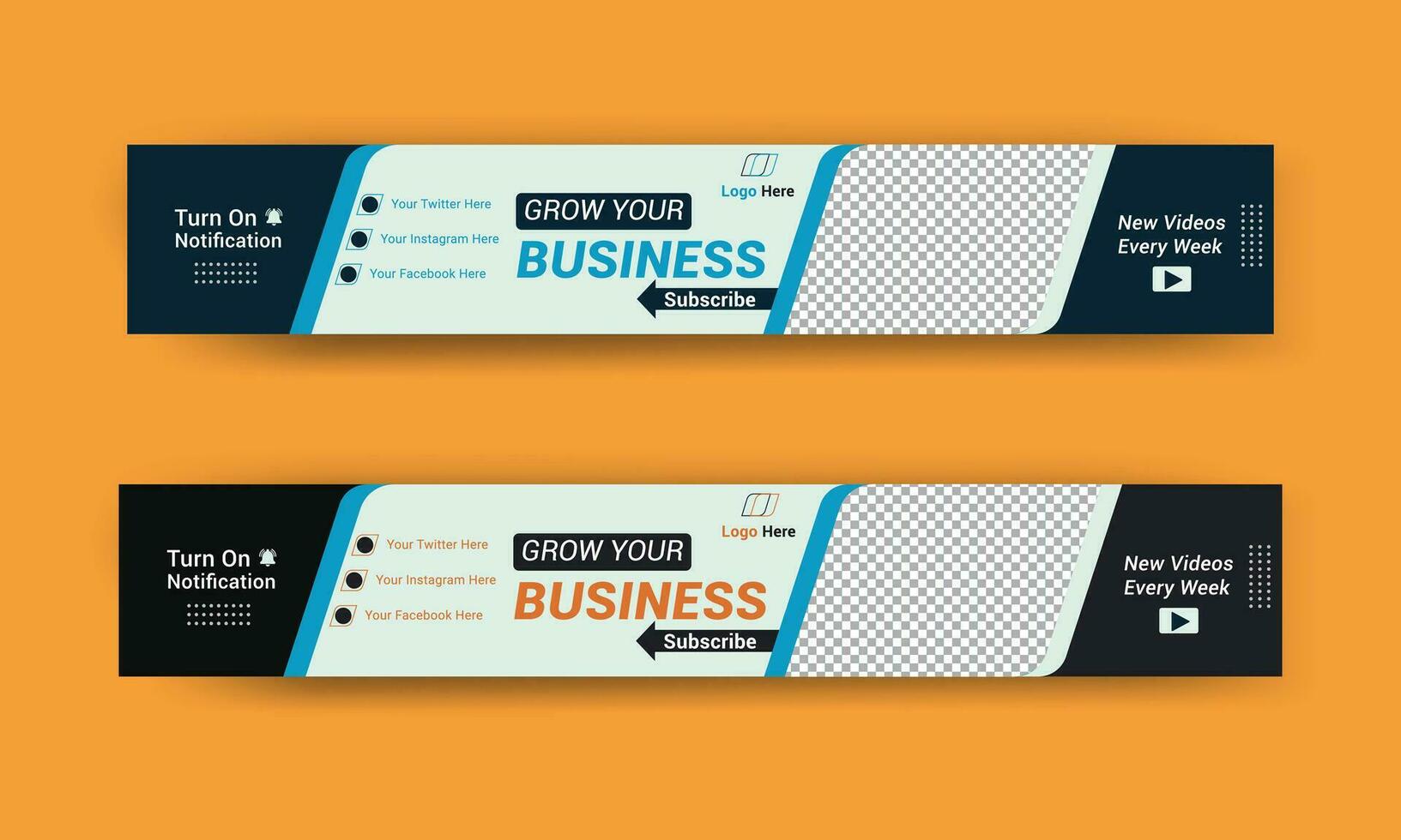 Youtube Banner Template, Youtube Cover Template, Creative youtube channel art vector