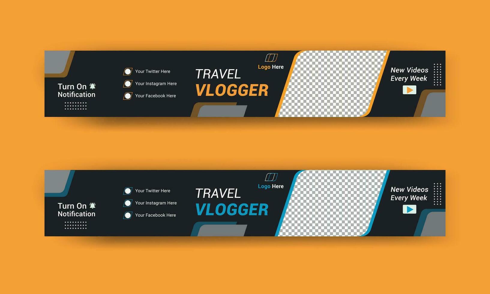 Youtube Banner Template, Youtube Cover Template, Creative youtube channel art vector