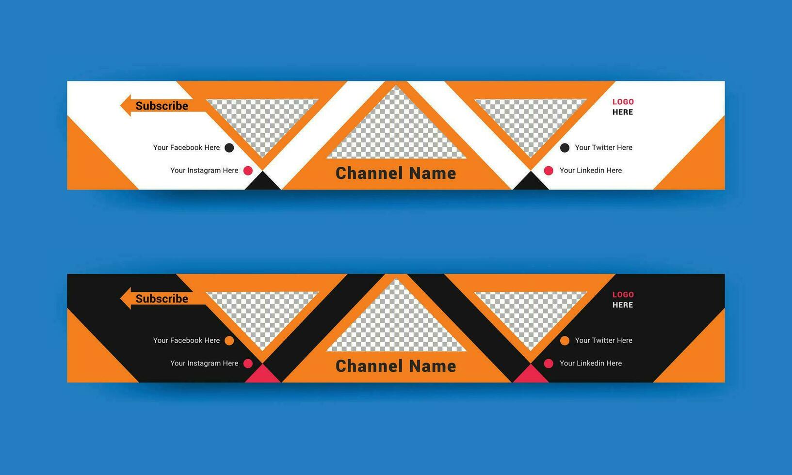Youtube Banner Template, Youtube Cover Template, Creative youtube channel art vector