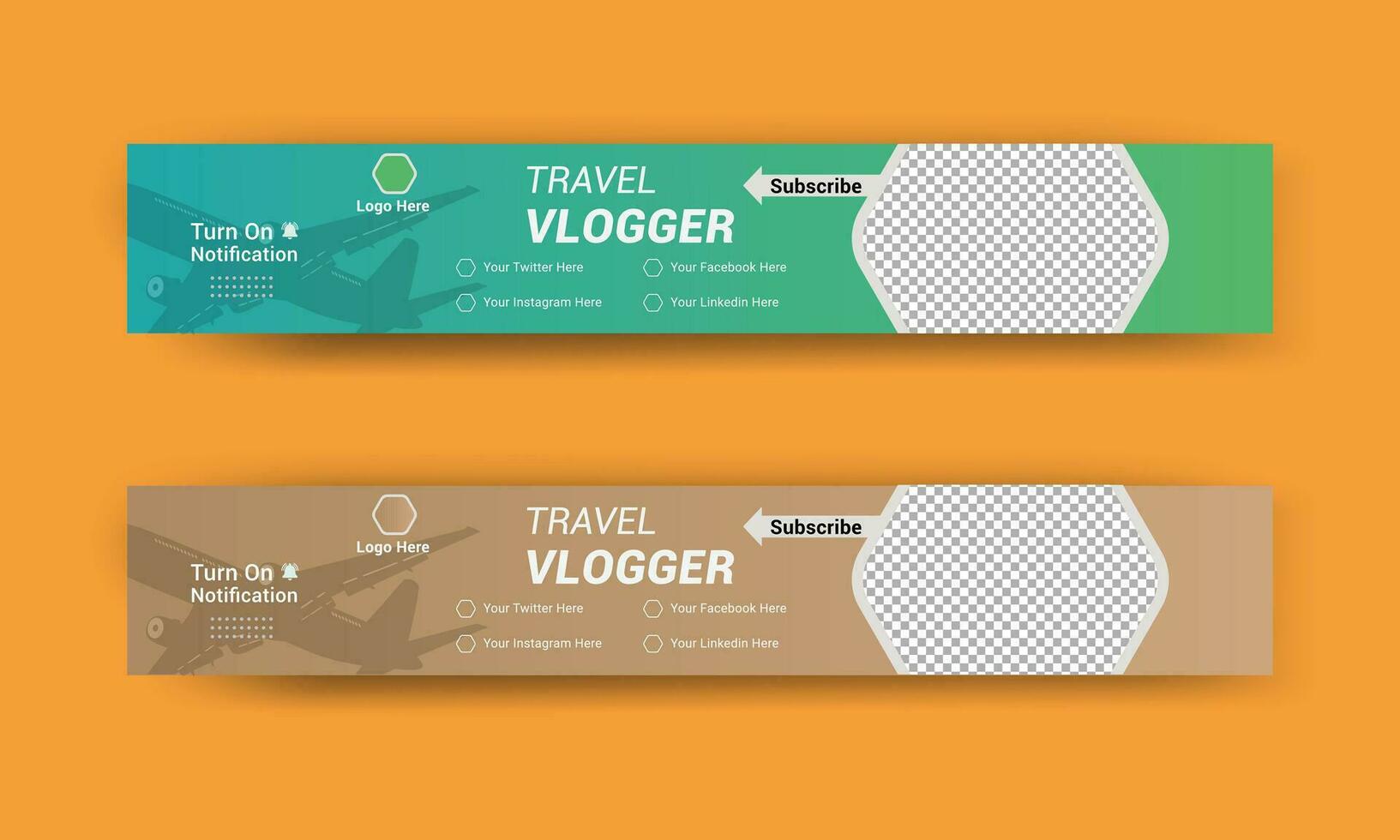 Youtube Banner Template, Youtube Cover Template, Creative youtube channel art vector