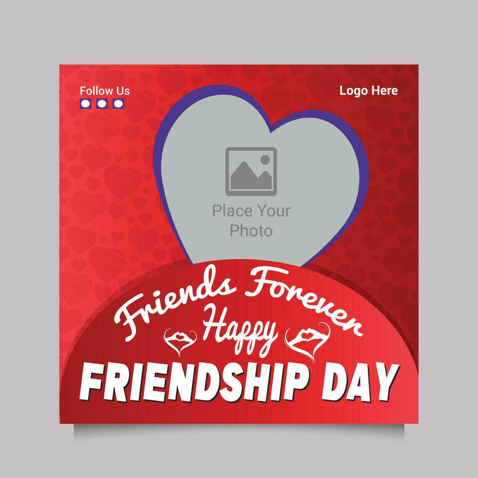 Friendship day celebration post, Friendship day Social Media Post, friendship day instagram posts collection vector