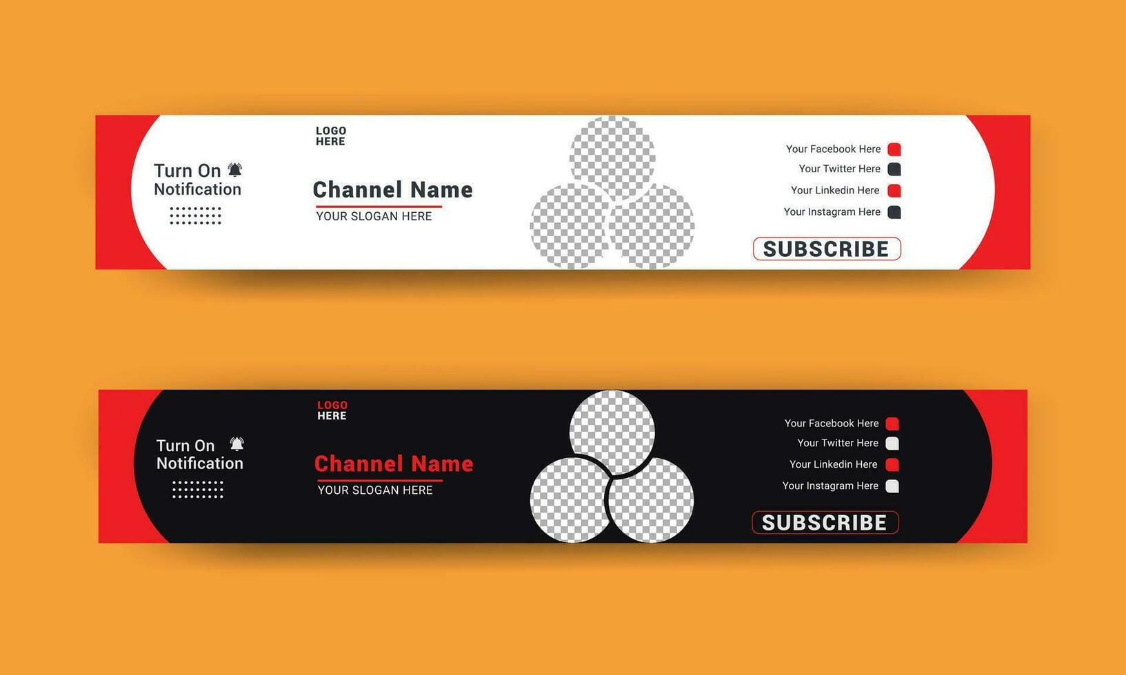 Youtube Banner Template, Youtube Cover Template, Creative youtube channel art vector