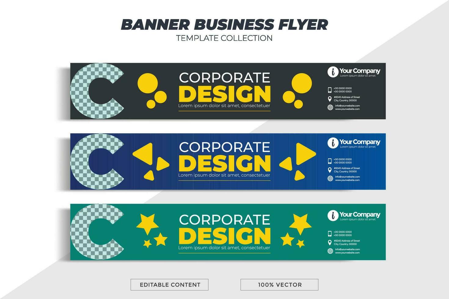 business banner with letter C. Can be used for your business needs. vector