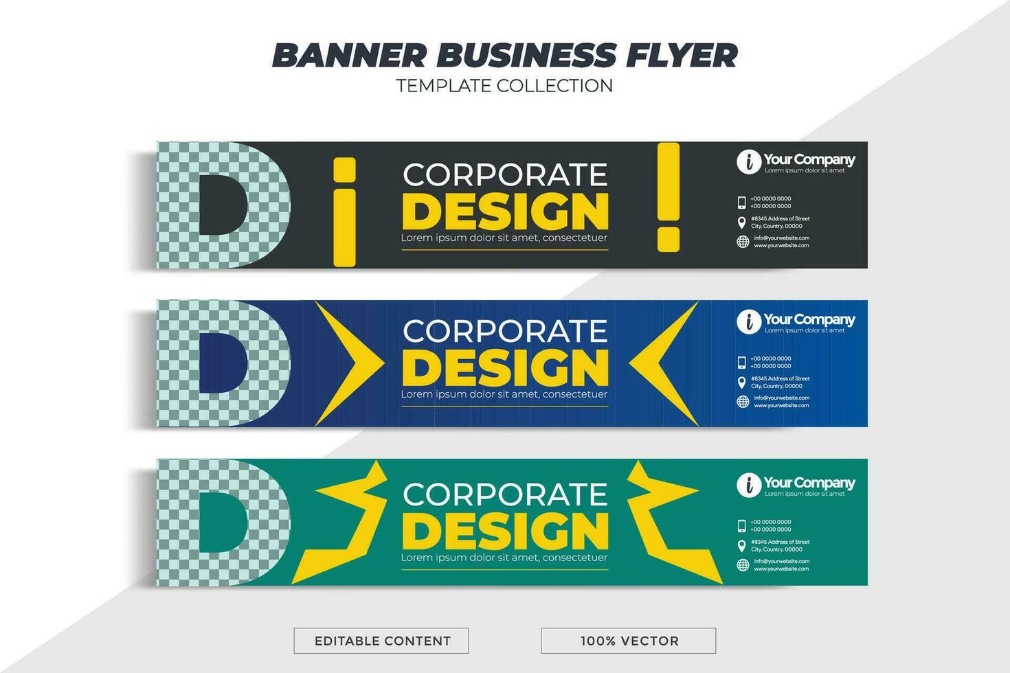 business banner with letter D. Can be used for your business needs. vector