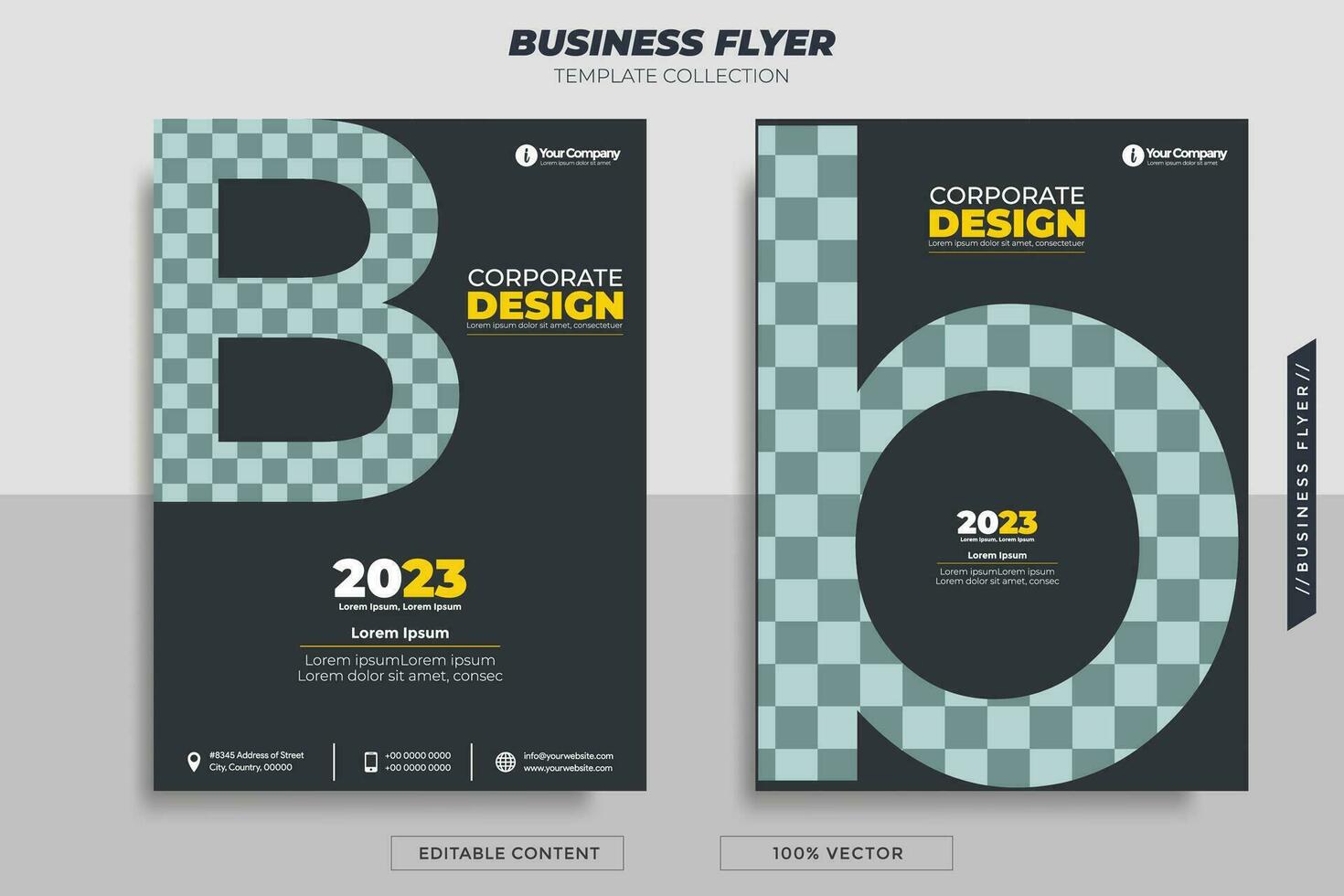 Business flyer brochure with letter B. Can be used for your business needs. vector