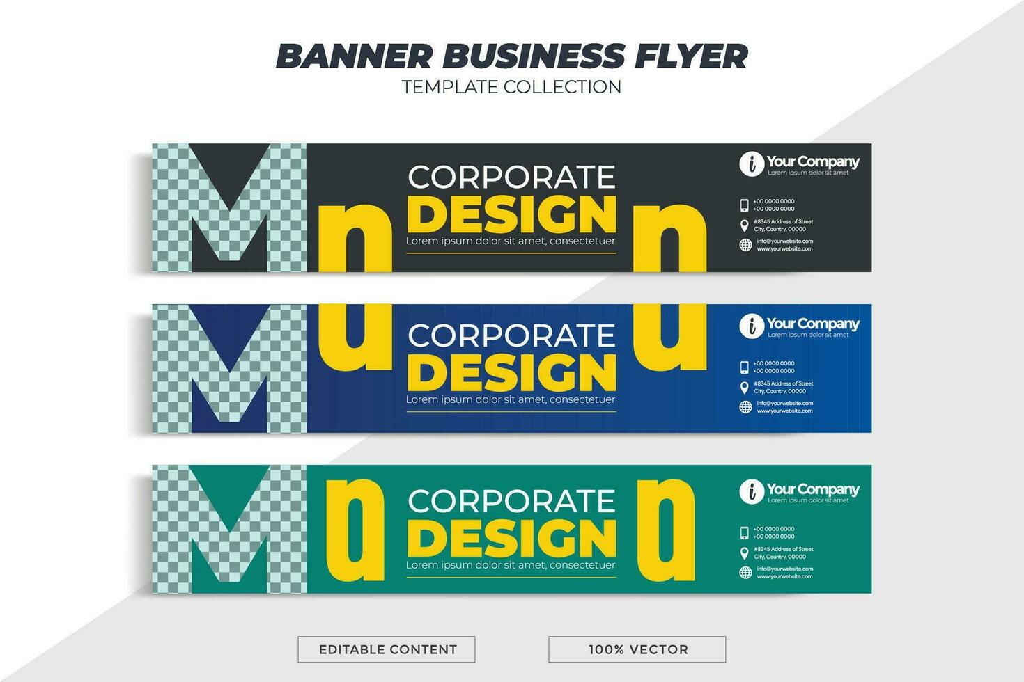 business banner with letter M. Can be used for your business needs. vector