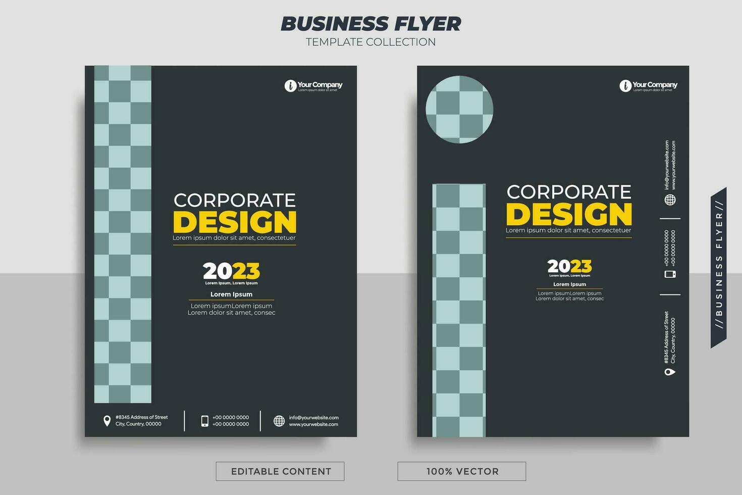 Business flyer brochure with letter I. Can be used for your business needs. vector