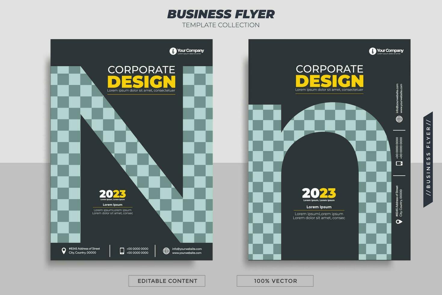 Business flyer brochure with letter N. Can be used for your business needs. vector