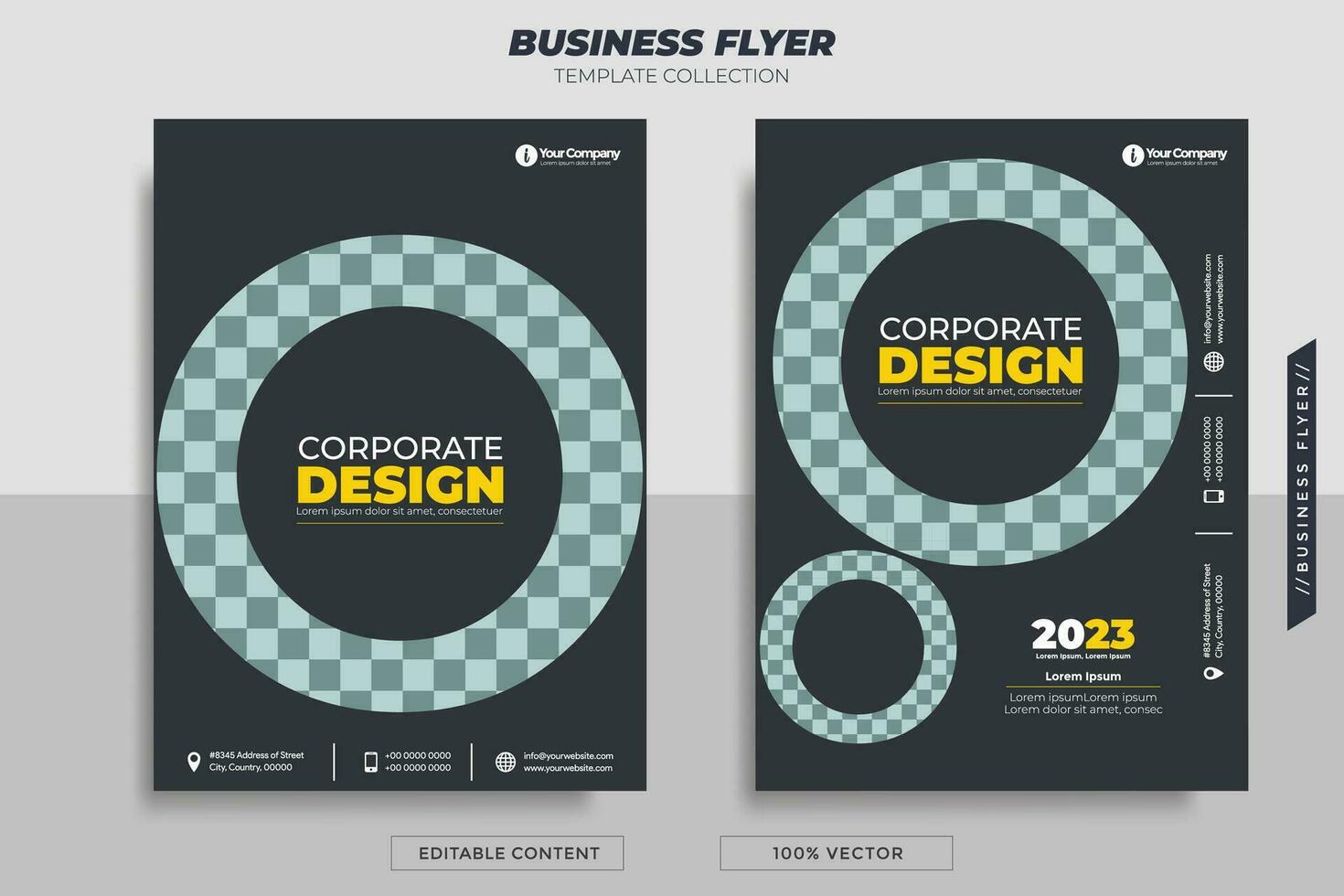 Business flyer brochure with letter O. Can be used for your business needs. vector