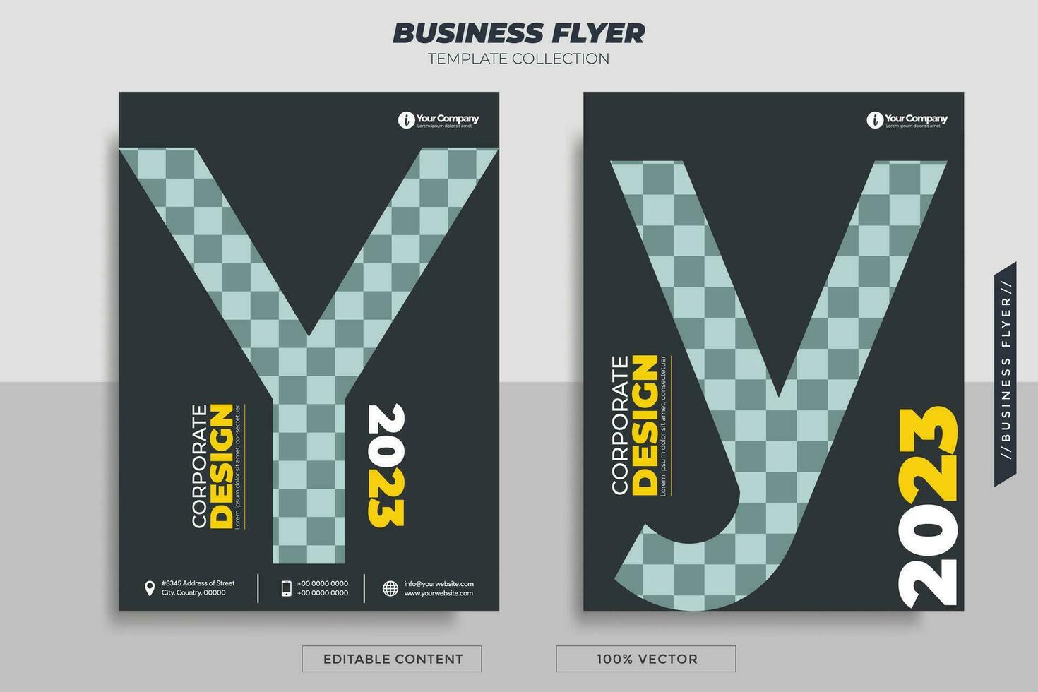 Business flyer brochure with letter Y. Can be used for your business needs. vector