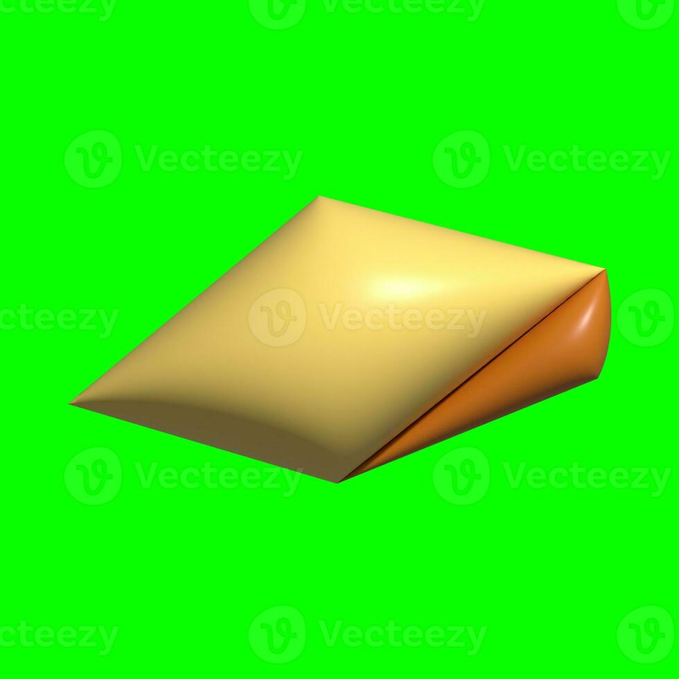 A 3D Cheese assets with a greenscreen background photo