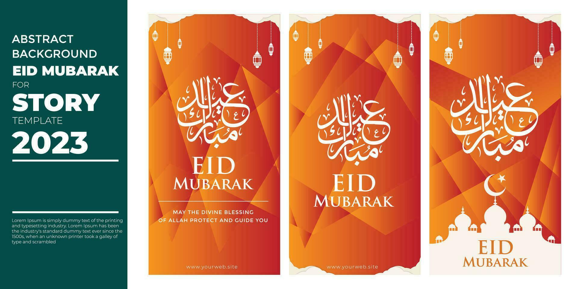 Eid Mubarak Abstract Background Story template vector