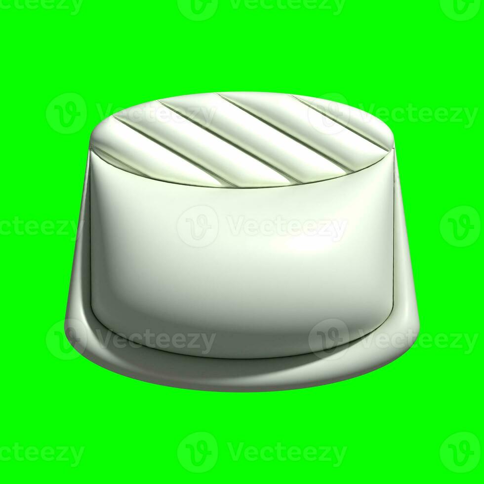 A 3D Cheese assets with a greenscreen background photo