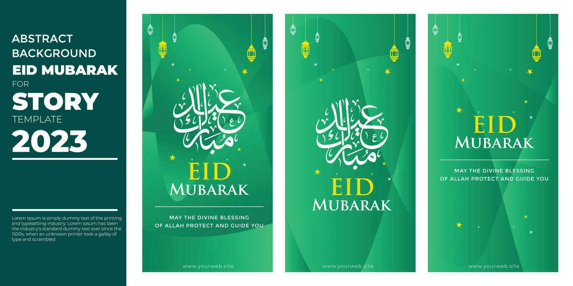 Eid Mubarak Abstract Background Story template vector
