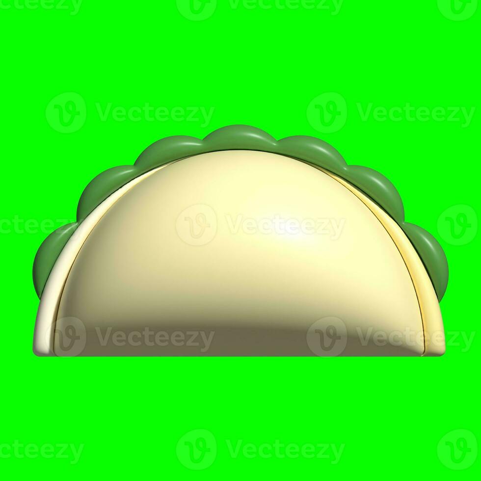 A 3D Taco asset with a greenscreen background photo