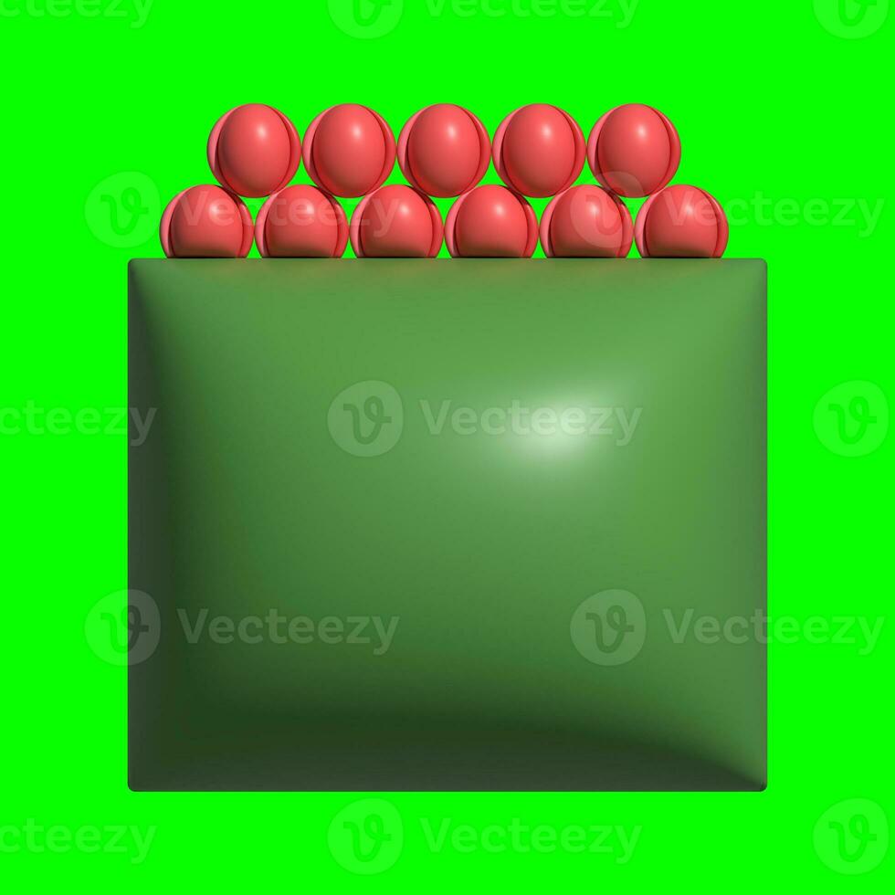 A 3D Tobiko asset with a greenscreen background photo