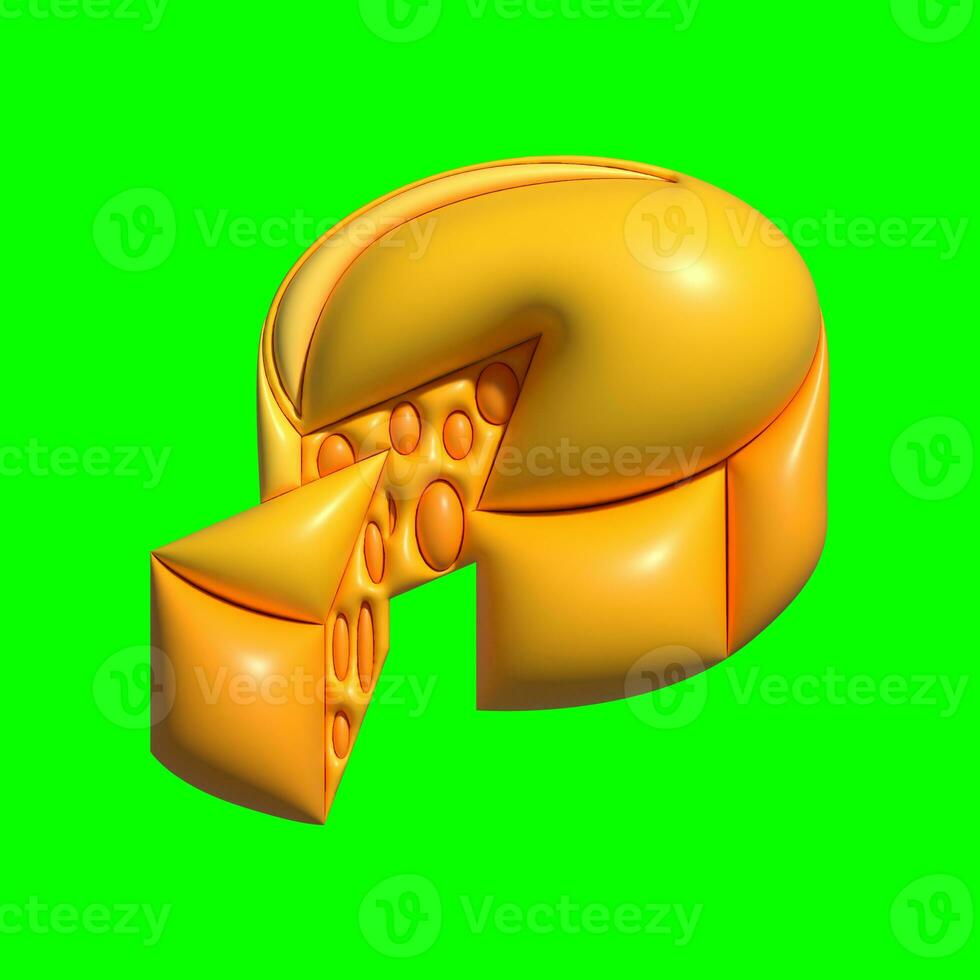 3D Bakery Ingredients Asset with a greenscreen background photo