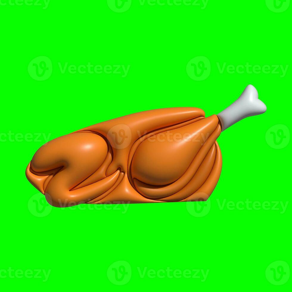 3D Bakery Ingredients Asset with a greenscreen background photo