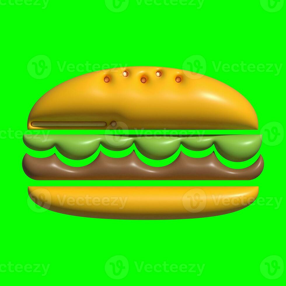 3D Bakery Ingredients Asset with a greenscreen background photo