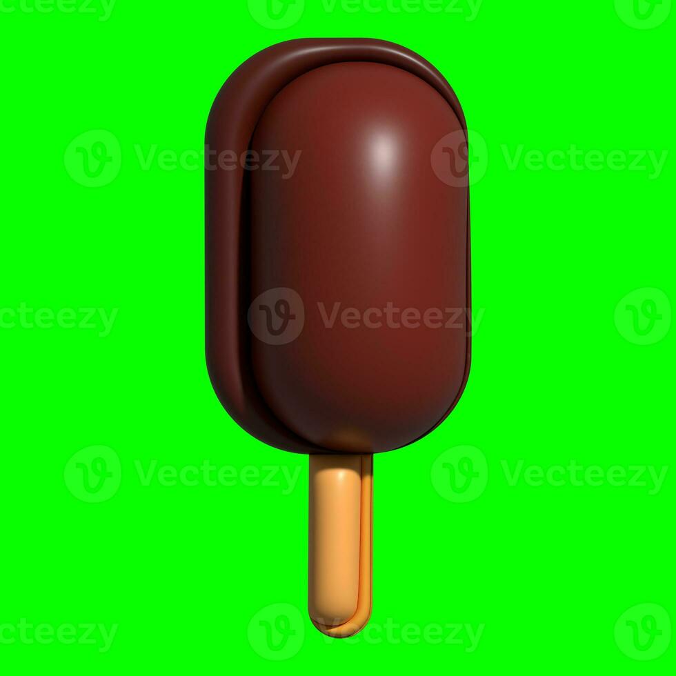 3D Ice Cream Graphic Assets with Greenscreen Background photo