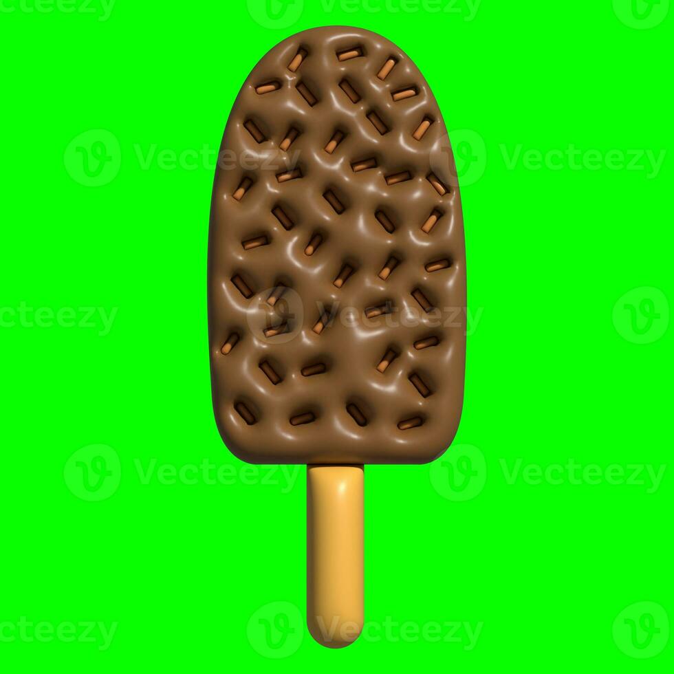 3D Ice Cream Graphic Assets with Greenscreen Background photo