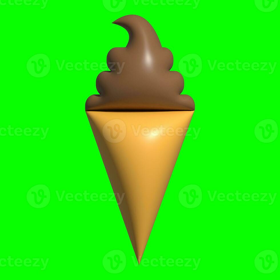 3D Ice Cream Graphic Assets with Greenscreen Background photo