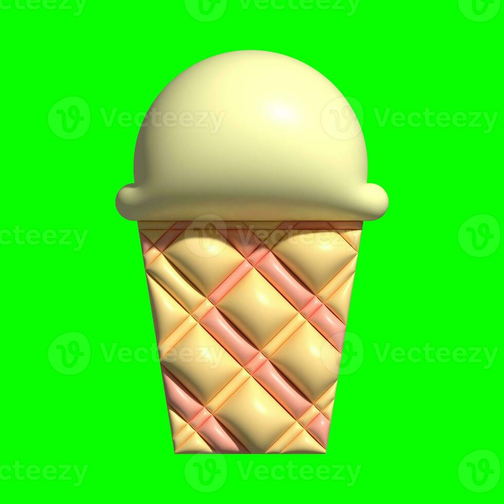 3D Ice Cream Graphic Assets with Greenscreen Background photo