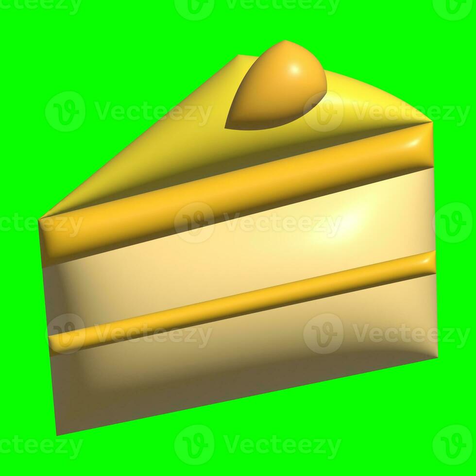 3D Cake Assets Design with Greenscreen Background photo