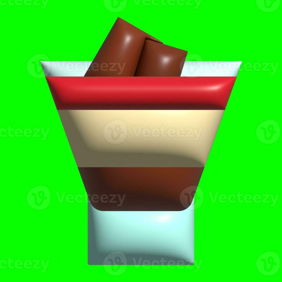 3D Cake Assets Design with Greenscreen Background photo