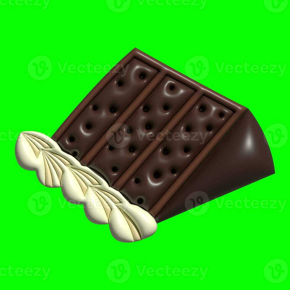 3D Cake Assets Design with Greenscreen Background photo