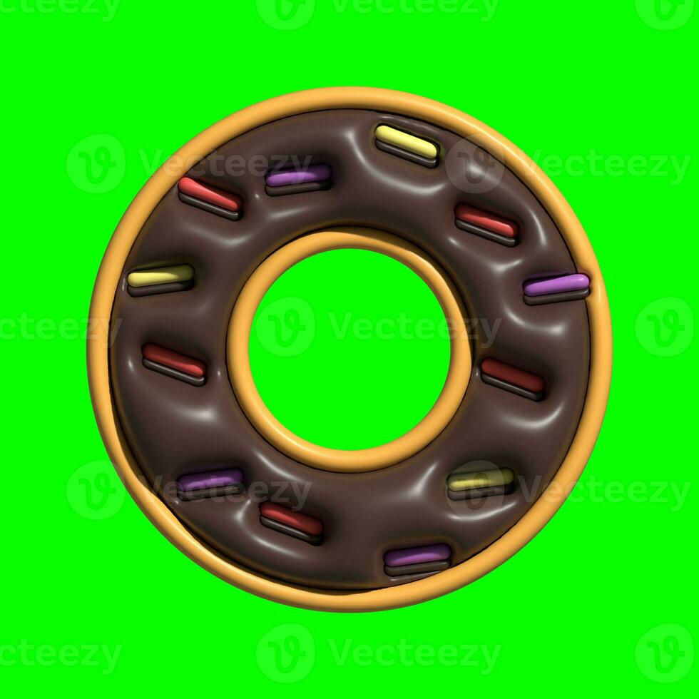 3D Cake Assets Design with Greenscreen Background photo