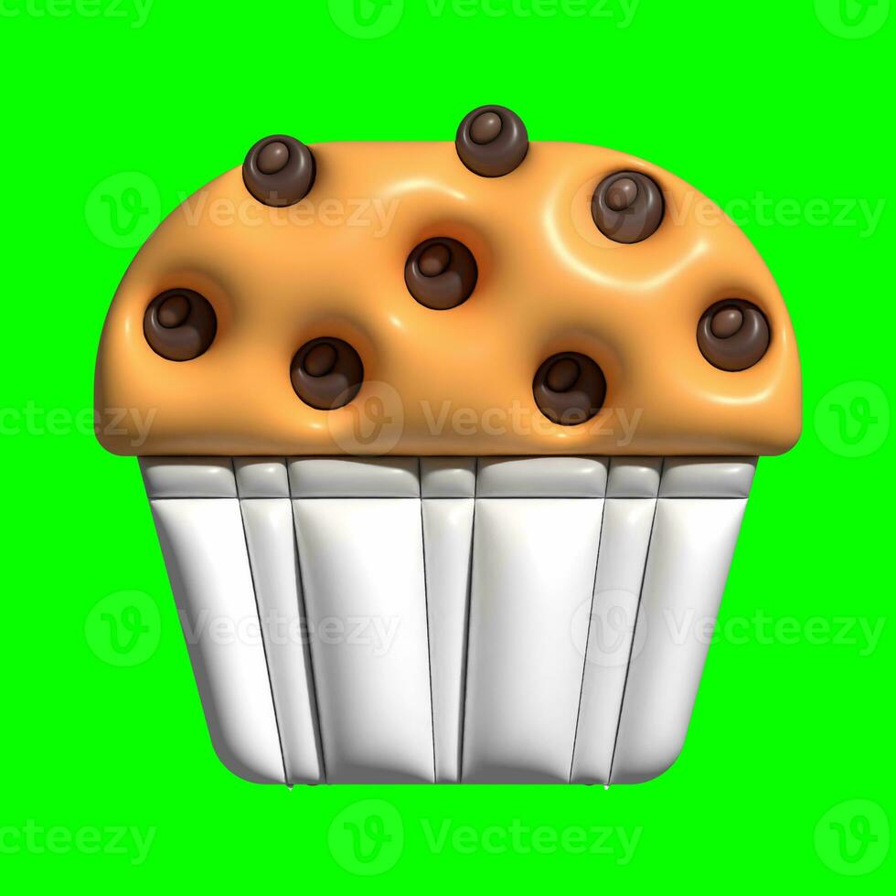 3D Cake Assets Design with Greenscreen Background photo