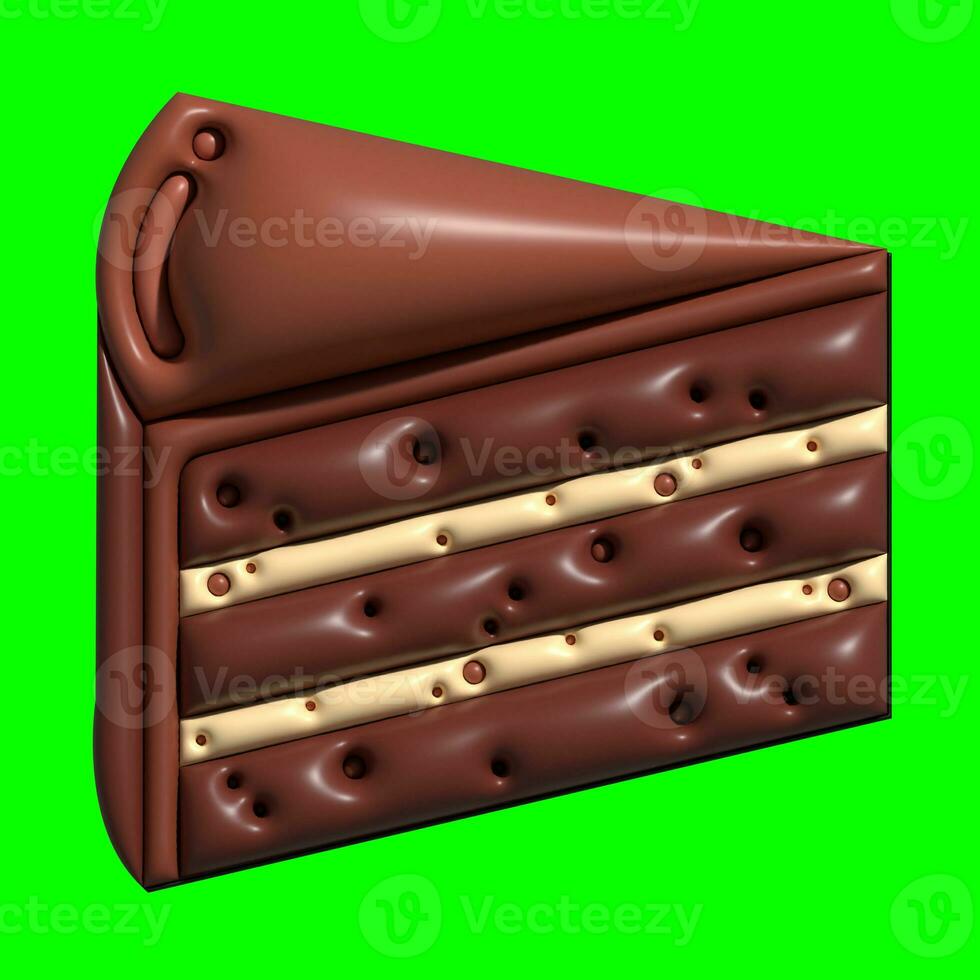 3D Cake Assets Design with Greenscreen Background photo