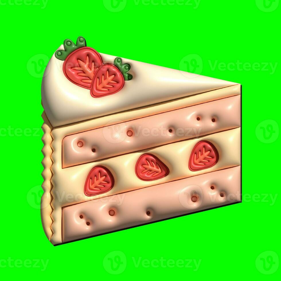 3D Cake Assets Design with Greenscreen Background photo