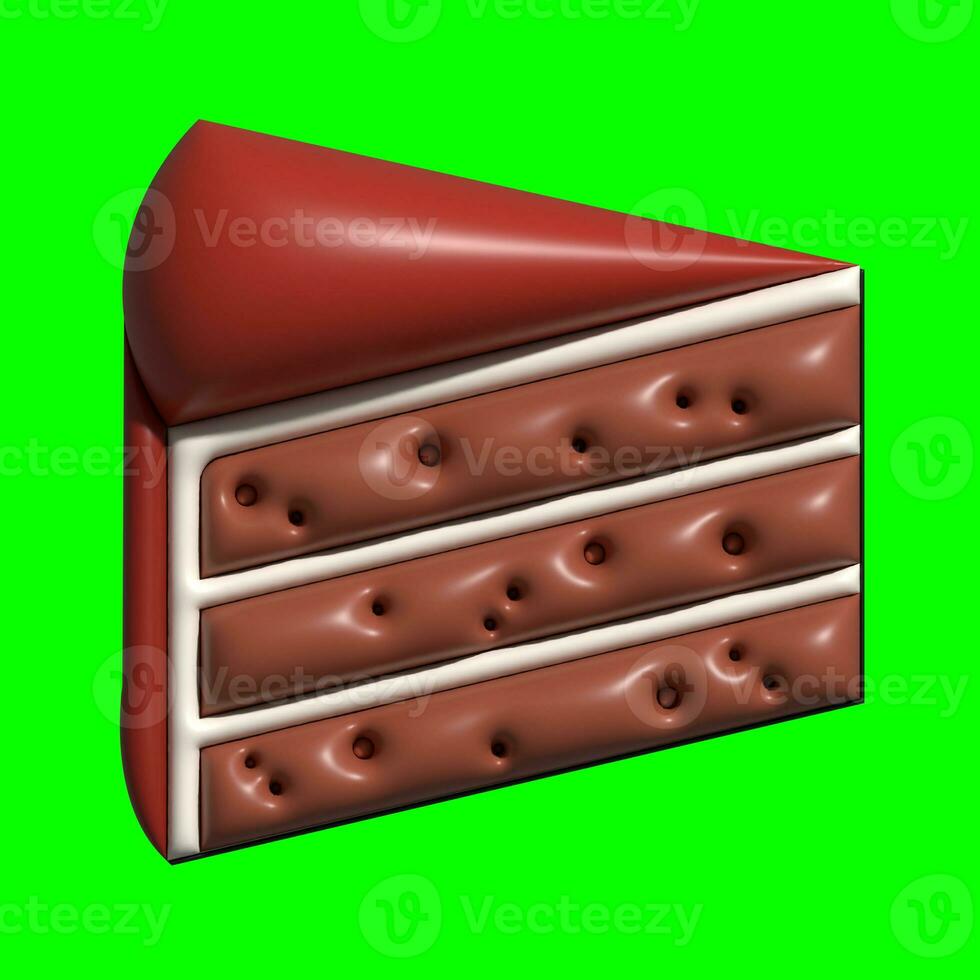 3D Cake Assets Design with Greenscreen Background photo