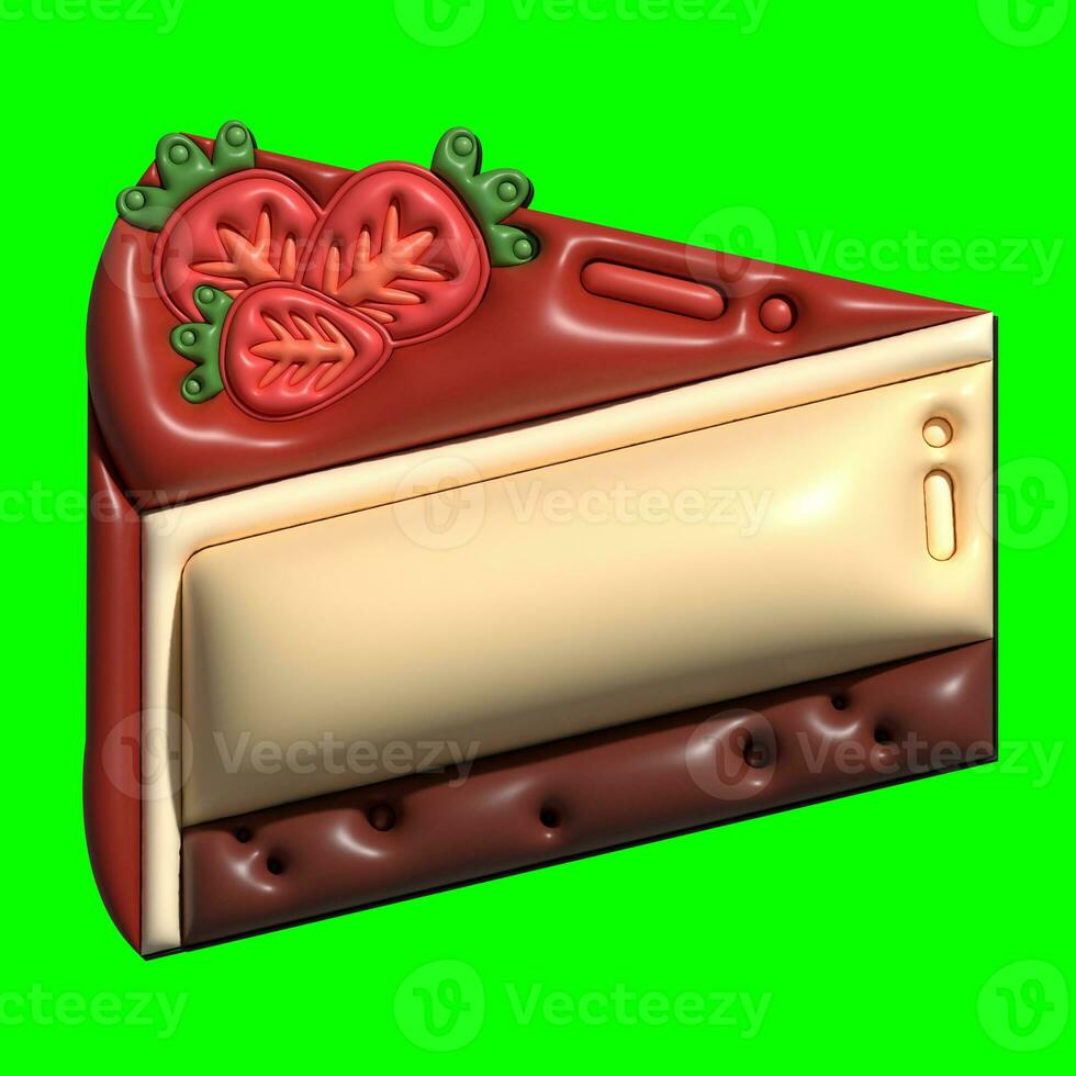 3D Cake Assets Design with Greenscreen Background photo