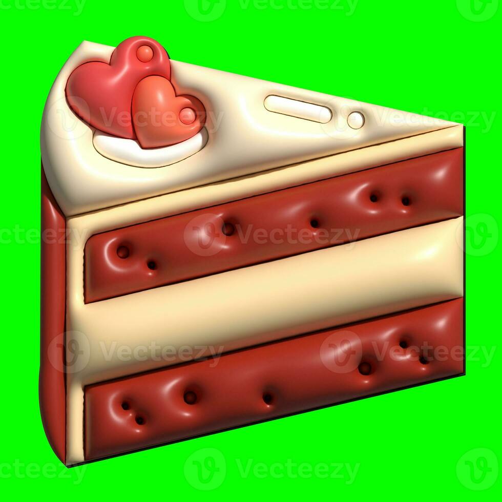 3D Cake Assets Design with Greenscreen Background photo