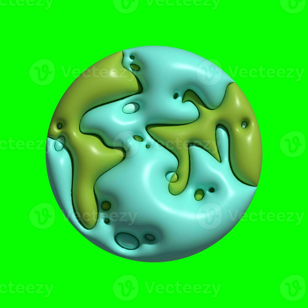 3D Galaxy Planet Assets with Greenscreen Background photo