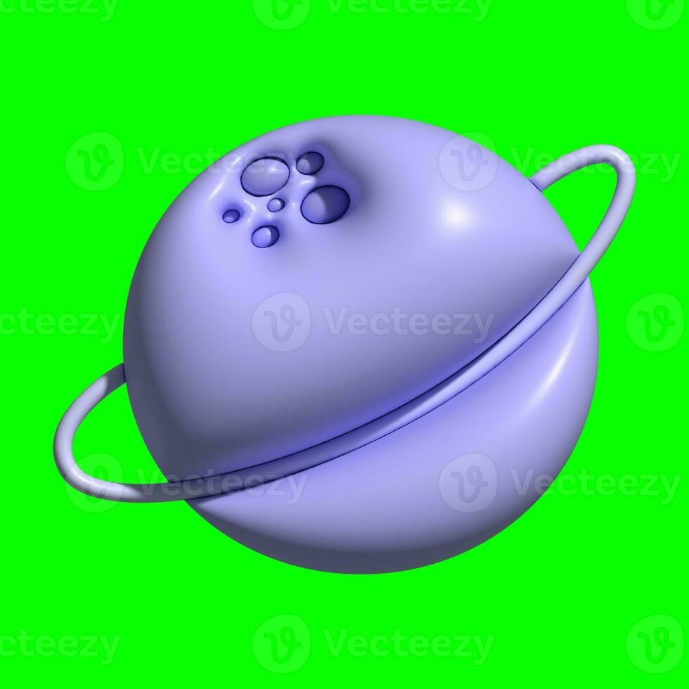 3D Galaxy Planet Assets with Greenscreen Background photo