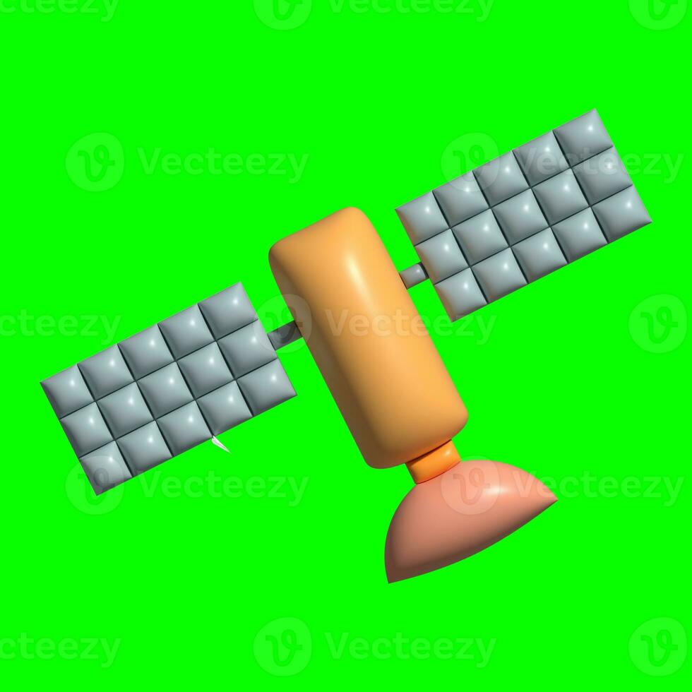 3D Galaxy Planet Assets with Greenscreen Background photo
